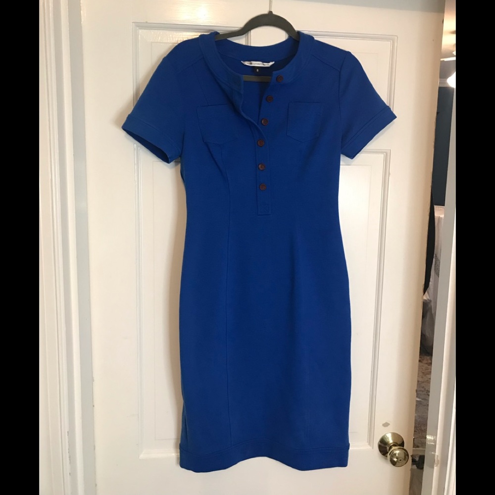 DVF DIANE VON FURSTENBERG Blue Bodycon Dress size 8